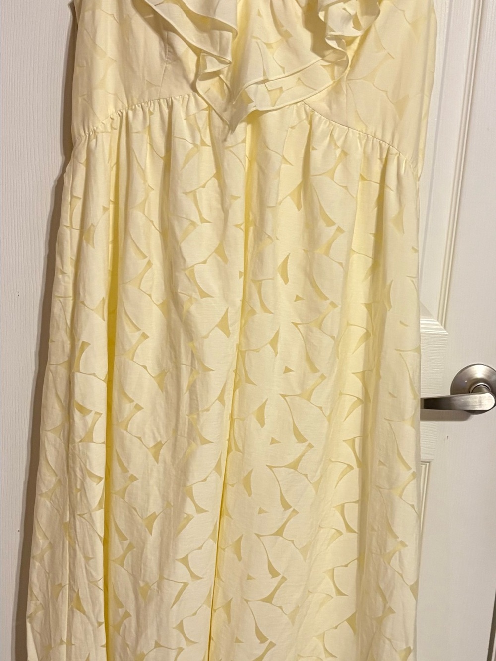 Lilly Pulitzer Pale Yellow Ruffled V-Neck Maxi Dress - Picture 2 of 6
